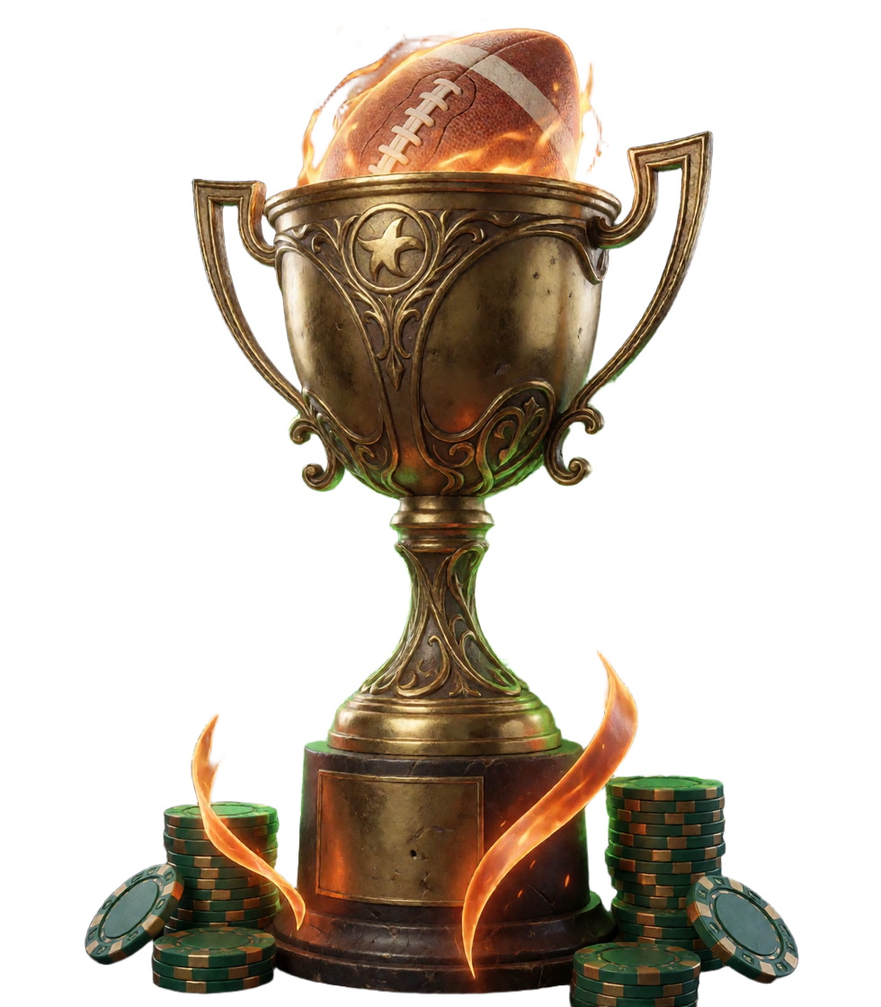 Goldener Pokal mit magischem Fu&szlig;ball, Freispiel-Token und Casino-Chips f&uuml;r die Zoccer Bonusangebote